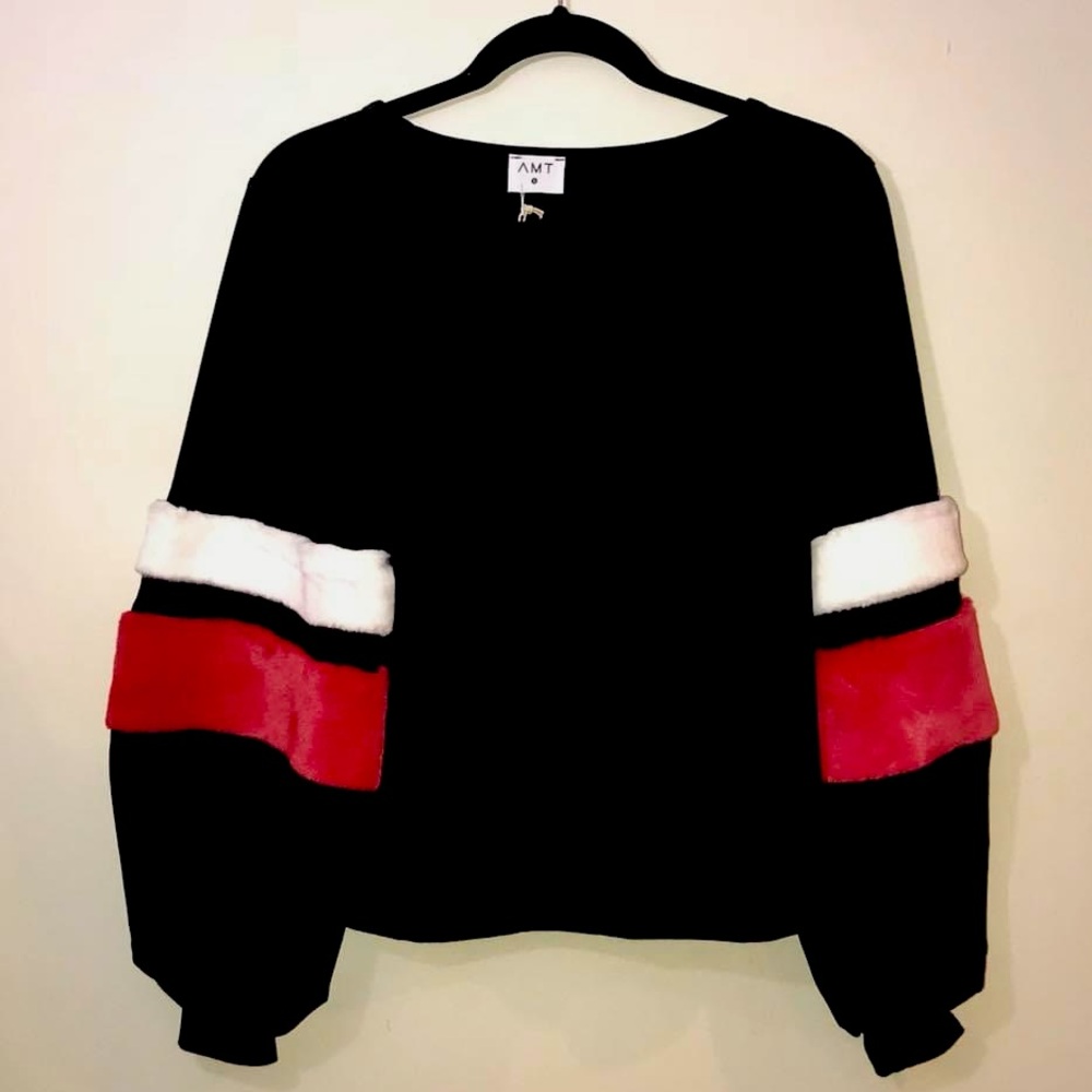 Fuzzy Banded Pullover